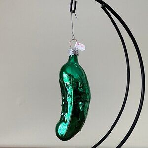 Blown Glass Green Pickle Ornament